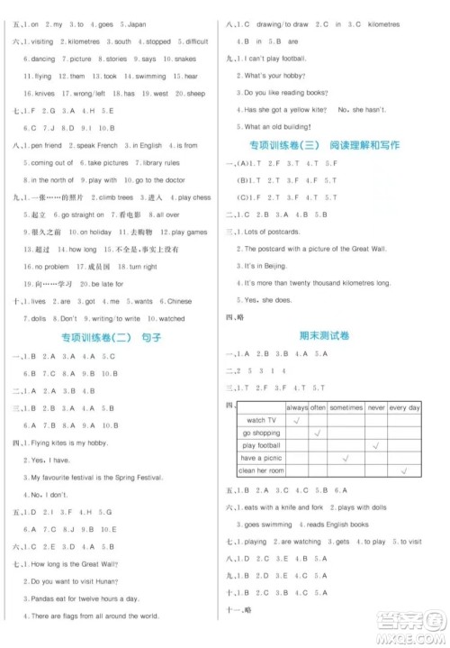 黑龙江教育出版社2023年秋季黄冈名卷六年级上册英语外研版答案