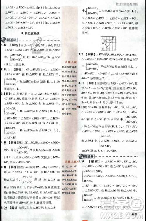 开明出版社2024届初中必刷题八年级上册数学华师版答案