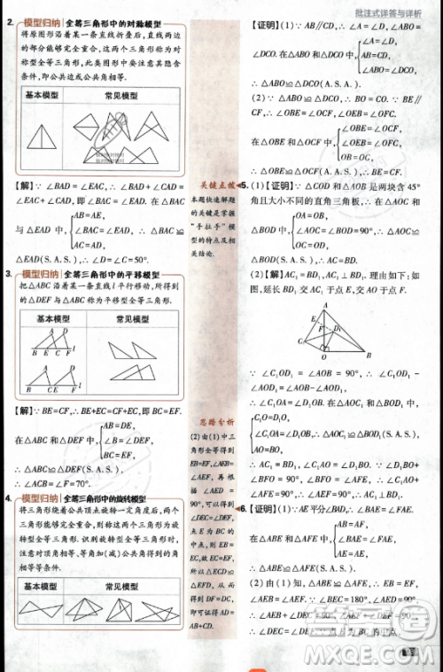 开明出版社2024届初中必刷题八年级上册数学华师版答案