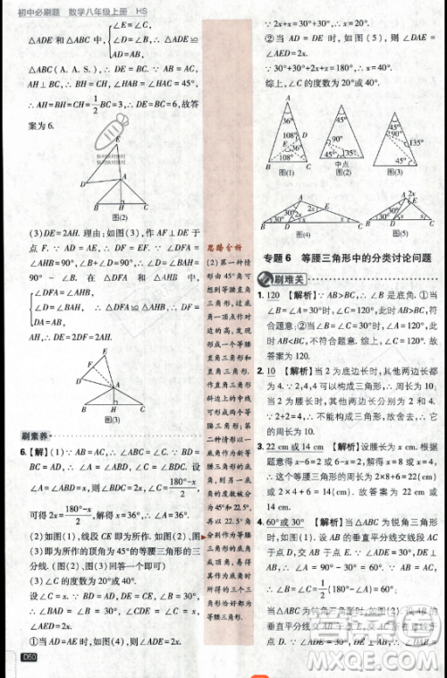 开明出版社2024届初中必刷题八年级上册数学华师版答案