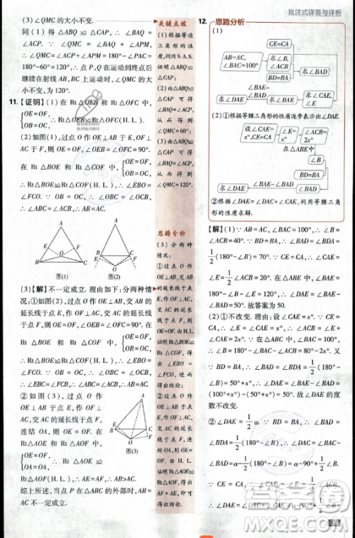 开明出版社2024届初中必刷题八年级上册数学华师版答案