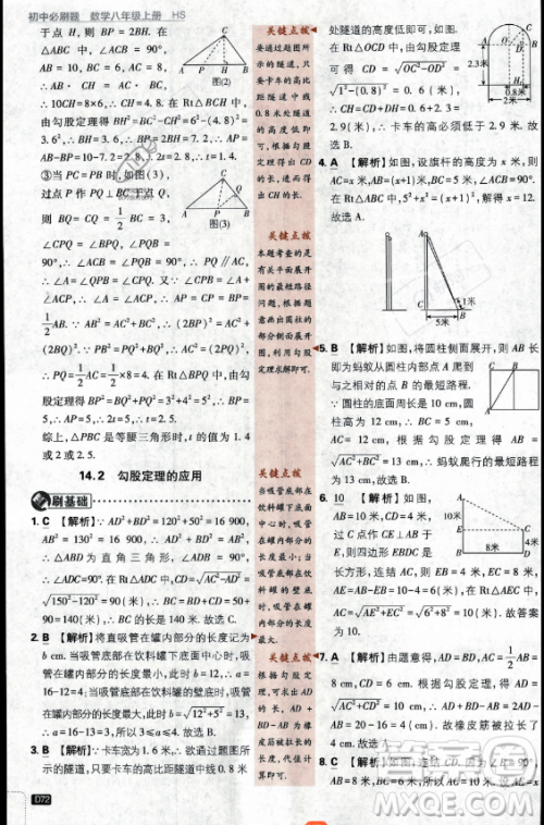 开明出版社2024届初中必刷题八年级上册数学华师版答案