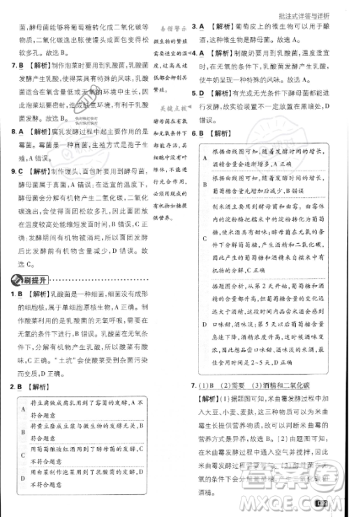 开明出版社2024届初中必刷题八年级上册生物人教版答案 开明出版社2024届初中必刷题八年级上册生物人教版答案