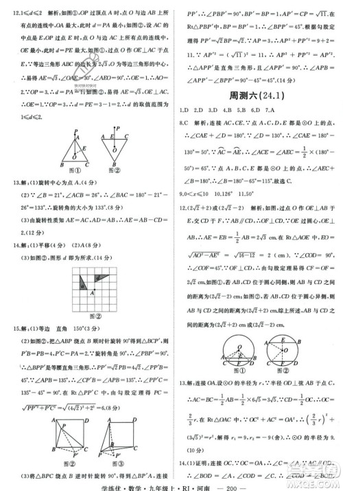 延边大学出版社2023年秋季学练优九年级上册数学人教版河南专版答案