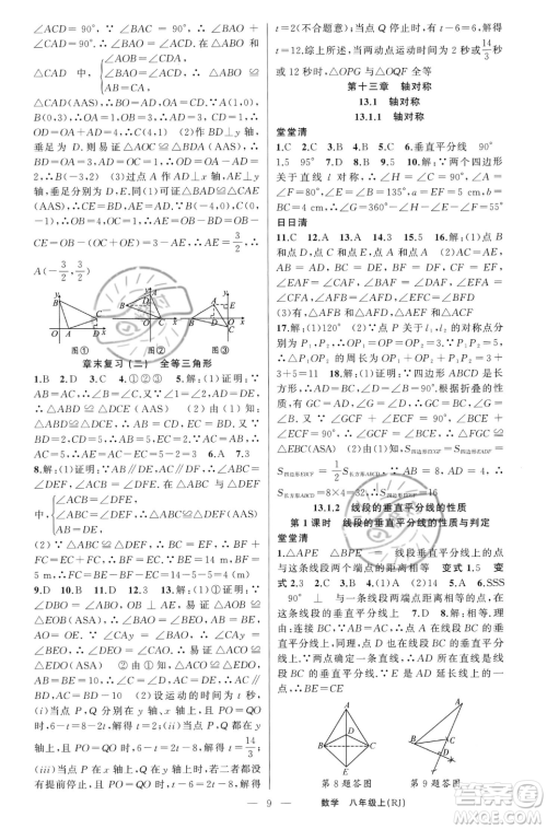 新疆青少年出版社2023年秋季四清导航八年级上册数学人教版河南专版答案 新疆青少年出版社2023年秋季四清导航八年级上册数学人教版河南专版答案