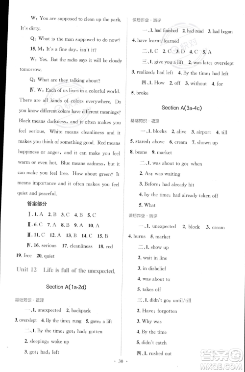 人民教育出版社2023年秋季人教金学典同步解析与测评九年级全一册英语人教版答案 人民教育出版社2023年秋季人教金学典同步解析与测评九年级全一册英语人教版答案
