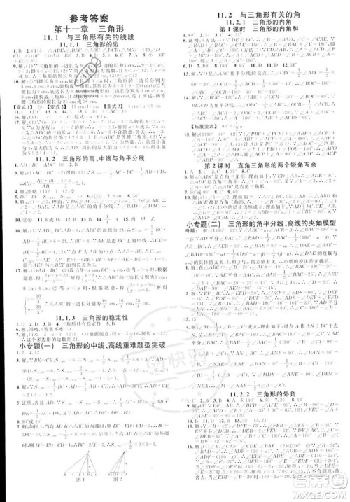 开明出版社2023年秋名校课堂八年级上册数学人教版河南专版答案 开明出版社2023年秋名校课堂八年级上册数学人教版河南专版答案