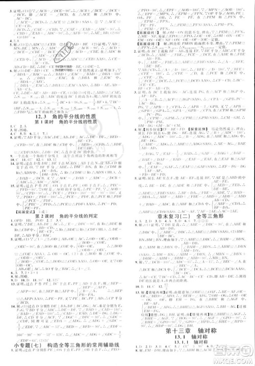 开明出版社2023年秋名校课堂八年级上册数学人教版河南专版答案 开明出版社2023年秋名校课堂八年级上册数学人教版河南专版答案