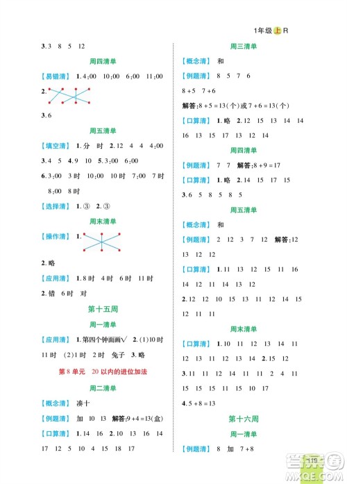 天津人民出版社2023年秋打好双基计算日日清一年级数学上册人教版参考答案 天津人民出版社2023年秋打好双基计算日日清一年级数学上册人教版参考答案