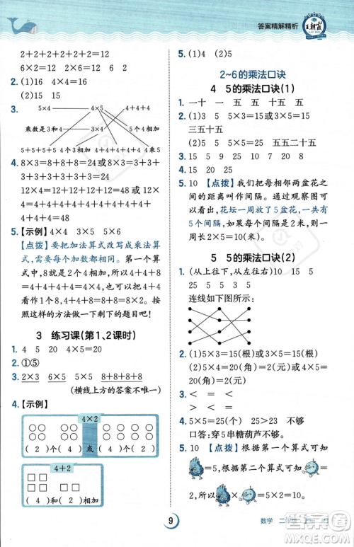 江西人民出版社2023年秋王朝霞德才兼备作业创新设计二年级上册数学人教版答案