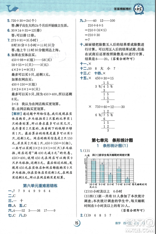 江西人民出版社2023年秋王朝霞德才兼备作业创新设计四年级上册数学人教版答案
