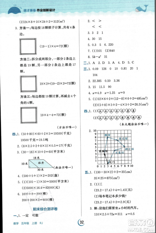 江西人民出版社2023年秋王朝霞德才兼备作业创新设计五年级上册数学人教版答案 江西人民出版社2023年秋王朝霞德才兼备作业创新设计五年级上册数学人教版答案