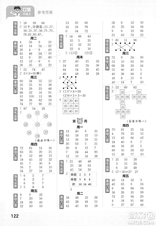 江西人民出版社2023年秋王朝霞口算小达人二年级上册数学人教版答案