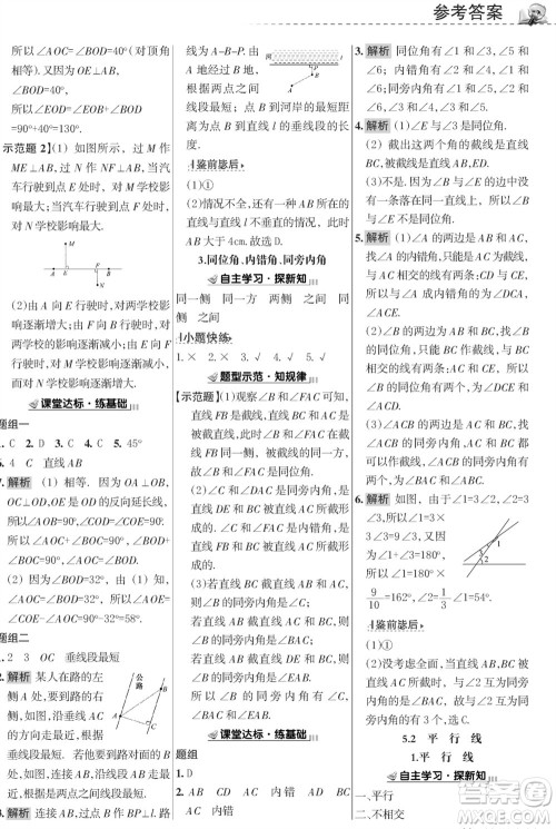 甘肃文化出版社2023年秋配套综合练习七年级数学上册华师大版参考答案