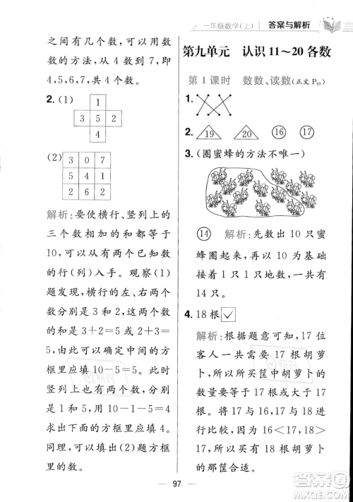 陕西人民教育出版社2023年秋小学教材全练一年级上册数学江苏版答案 陕西人民教育出版社2023年秋小学教材全练一年级上册数学江苏版答案