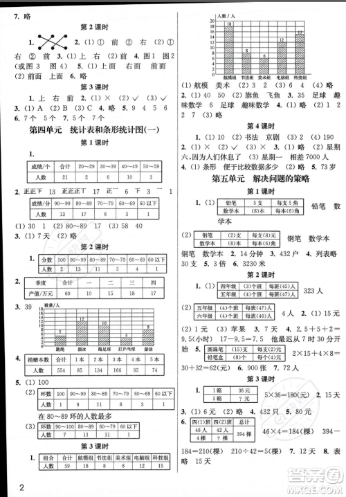 东南大学出版社2023年秋季金3练四年级上册数学江苏版答案