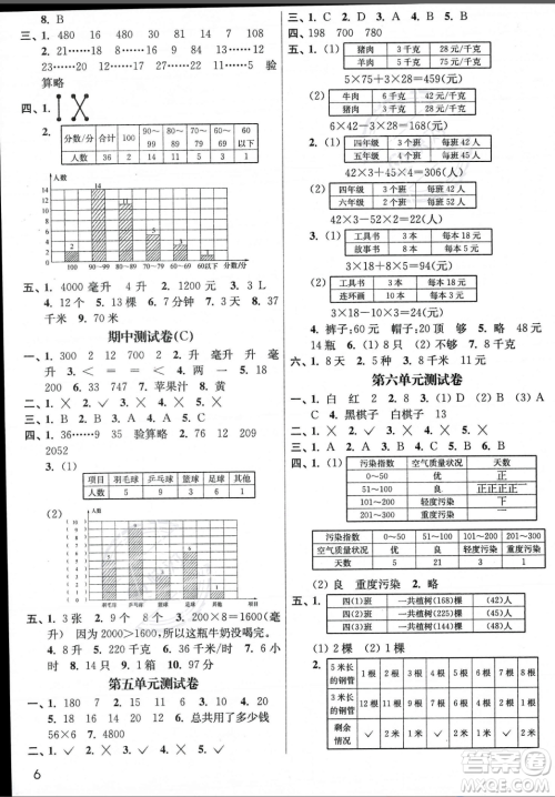 东南大学出版社2023年秋季金3练四年级上册数学江苏版答案