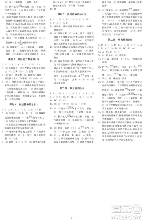 2023年秋时代学习报自主学习与探究九年级化学上册第1期参考答案