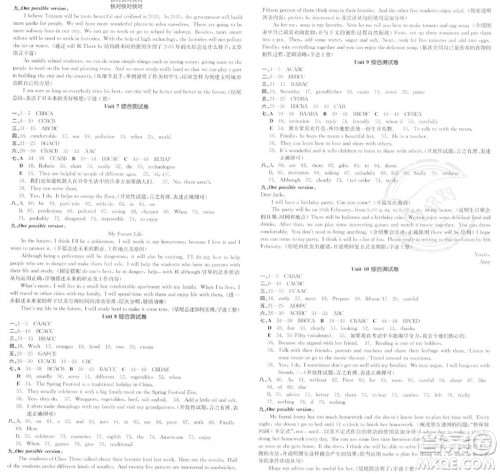 阳光出版社2023年秋季全品作业本八年级英语上册人教版山西专版答案