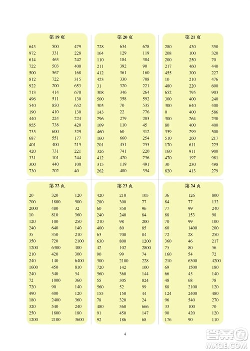 科学普及出版社2023年秋帮你学数学口算练习册三年级上册北师大版参考答案