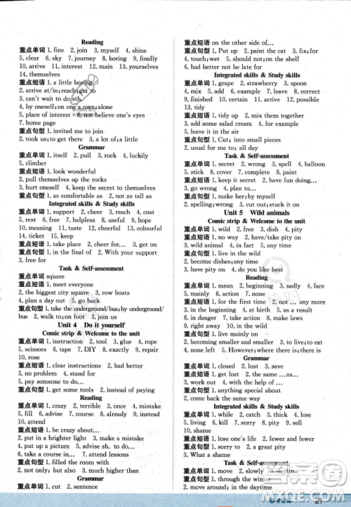 安徽教育出版社2023年秋新编基础训练八年级英语上册译林版答案