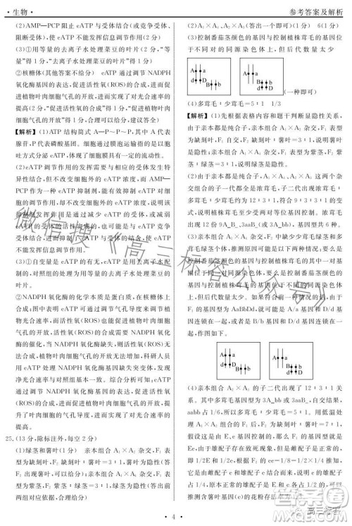 辽宁省名校联盟2023年高三9月份联合考试生物试卷答案 辽宁省名校联盟2023年高三9月份联合考试生物试卷答案