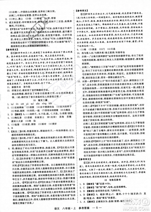 浙江工商大学出版社2023年秋精彩练习就练这一本八年级语文上册通用版答案