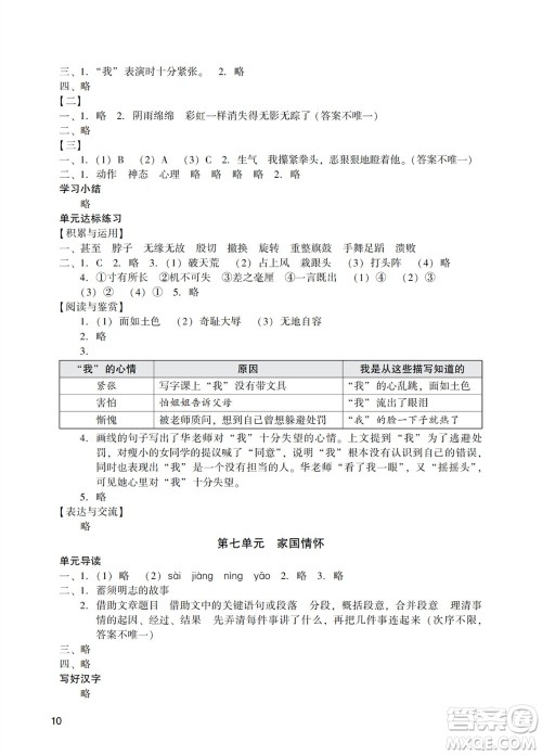 广州出版社2023年秋阳光学业评价四年级语文上册人教版参考答案 广州出版社2023年秋阳光学业评价四年级语文上册人教版参考答案