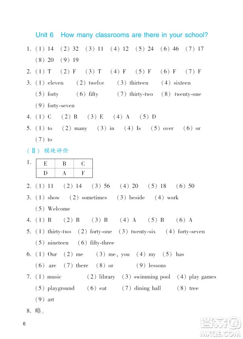 广州出版社2023年秋阳光学业评价四年级英语上册教科版参考答案