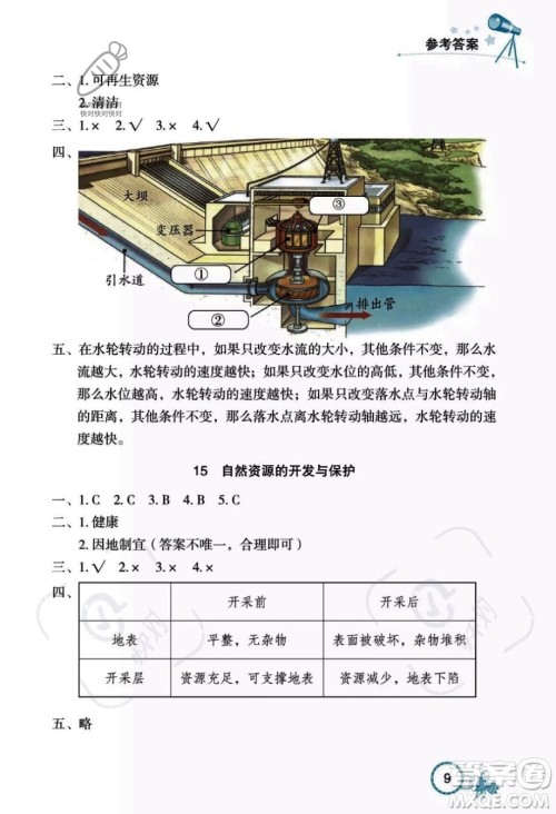 湖北教育出版社2023年秋长江作业本课堂作业六年级科学上册人教鄂教版答案