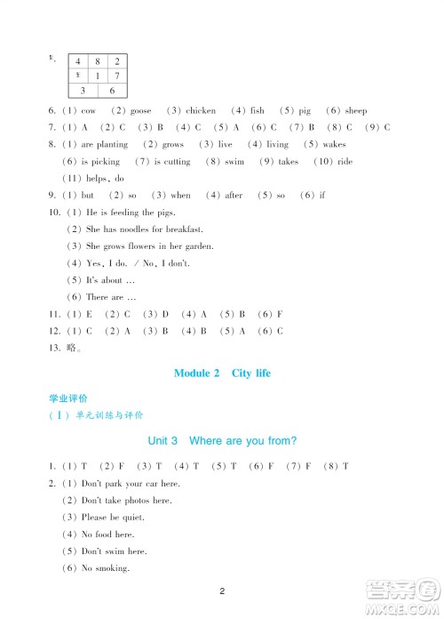 广州出版社2023年秋阳光学业评价六年级英语上册教科版参考答案 广州出版社2023年秋阳光学业评价六年级英语上册教科版参考答案
