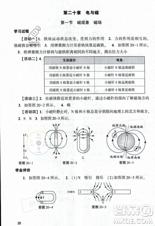 广州出版社2023年秋阳光学业评价九年级物理上册人教版答案
