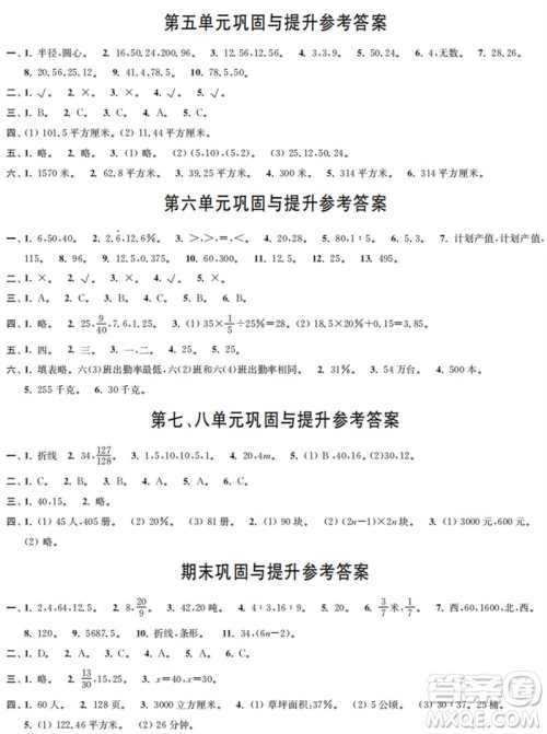 时代学习报数学周刊2023年秋六年级上册巩固与提升人教版参考答案