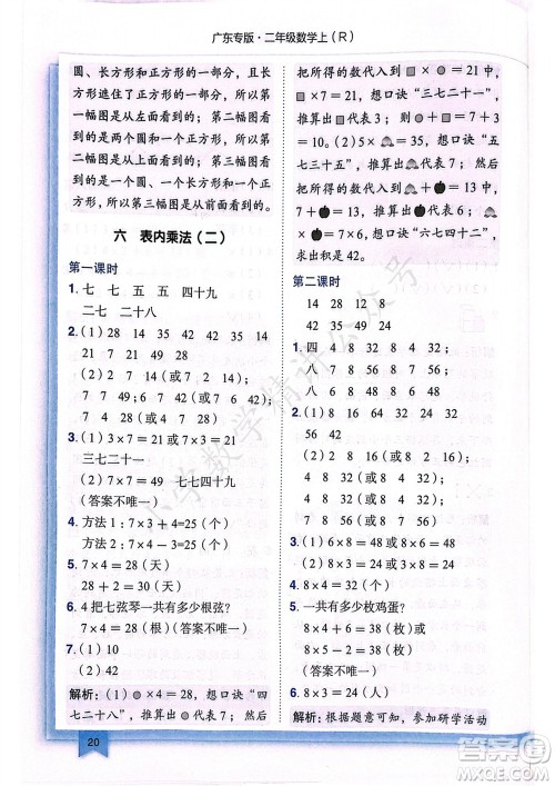 龙门书局2023年秋黄冈小状元作业本二年级数学上册人教版广东专版参考答案 龙门书局2023年秋黄冈小状元作业本二年级数学上册人教版广东专版参考答案