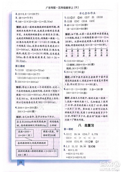 龙门书局2023年秋黄冈小状元作业本五年级数学上册人教版广东专版参考答案 龙门书局2023年秋黄冈小状元作业本五年级数学上册人教版广东专版参考答案