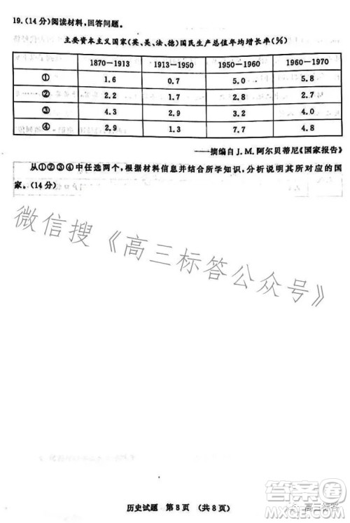 济南2023-2024学年高中三年级摸底考试历史试题答案