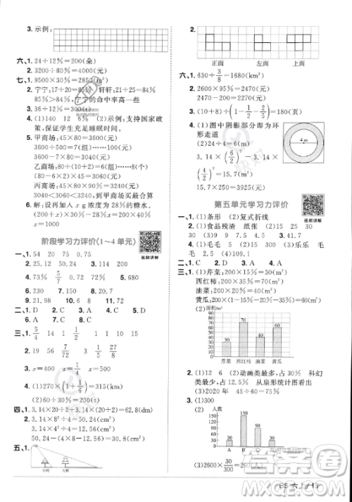 江西教育出版社2023年秋阳光同学课时优化作业六年级数学上册北师大版答案