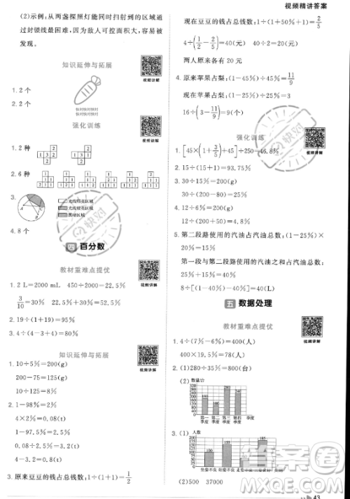 江西教育出版社2023年秋阳光同学课时优化作业六年级数学上册北师大版答案