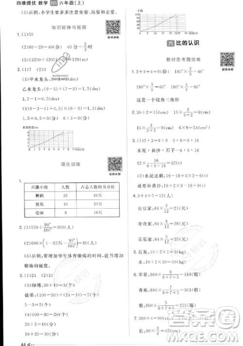 江西教育出版社2023年秋阳光同学课时优化作业六年级数学上册北师大版答案