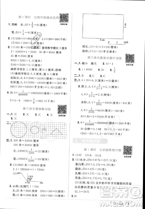 江西教育出版社2023年秋阳光同学课时优化作业六年级数学上册冀教版答案