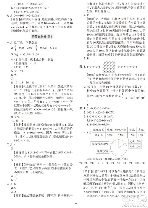 2023年秋学习方法报小学数学六年级上册阶段自测卷人教版参考答案