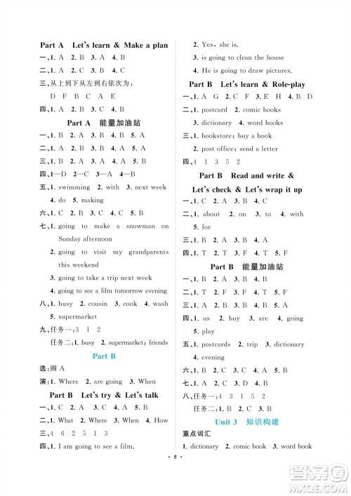 海南出版社2023年秋新课程学习指导六年级英语上册人教版参考答案