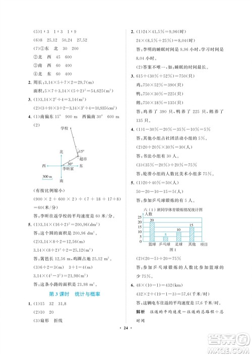 海南出版社2023年秋新课程学习指导六年级数学上册人教版参考答案