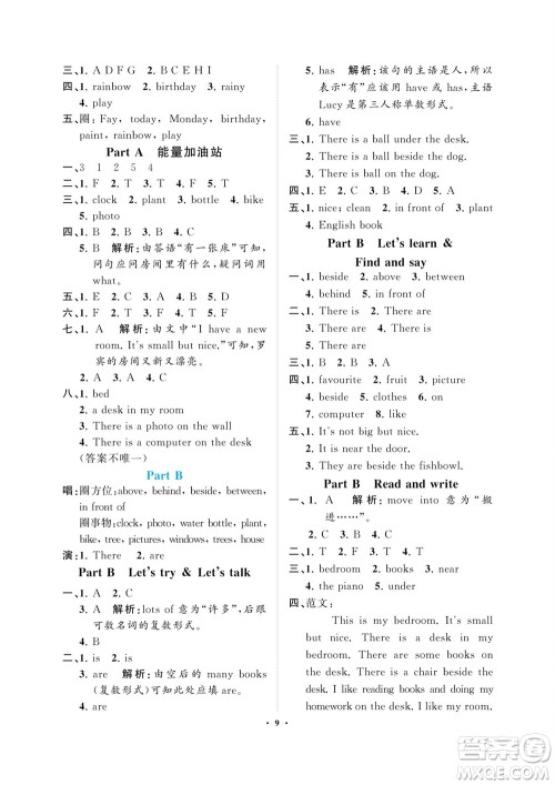 海南出版社2023年秋新课程学习指导五年级英语上册人教版参考答案 海南出版社2023年秋新课程学习指导五年级英语上册人教版参考答案