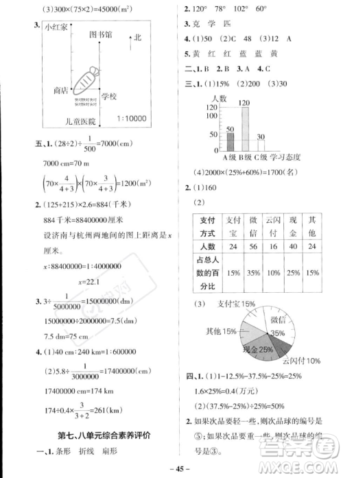 辽宁教育出版社2023年秋PASS小学学霸作业本六年级数学上册冀教版答案 辽宁教育出版社2023年秋PASS小学学霸作业本六年级数学上册冀教版答案