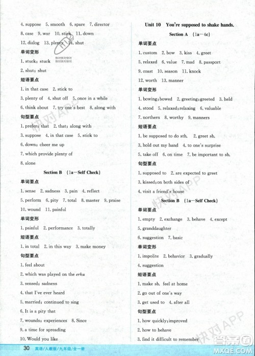 安徽教育出版社2023年秋新编基础训练九年级英语全一册人教版答案