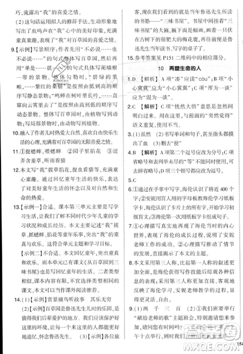 长江出版社2023年秋状元成才路创优作业七年级语文上册人教版答案 长江出版社2023年秋状元成才路创优作业七年级语文上册人教版答案