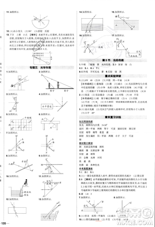 长江出版社2023年秋状元成才路创优作业八年级物理上册人教版答案