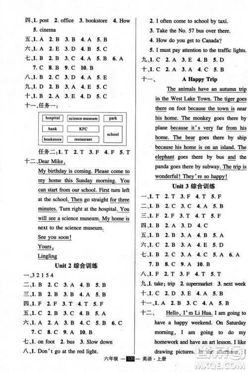 长江出版社2023年秋状元成才路创优作业100分六年级英语上册人教PEP版答案 长江出版社2023年秋状元成才路创优作业100分六年级英语上册人教PEP版答案