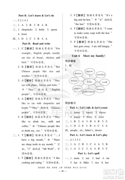 华南理工大学出版社2023年秋同步拓展四年级英语上册人教版中山专版参考答案 华南理工大学出版社2023年秋同步拓展四年级英语上册人教版中山专版参考答案